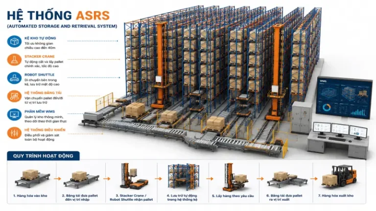 Kệ ASRS là gì? Tìm hiểu hệ thống kho hàng ASRS System