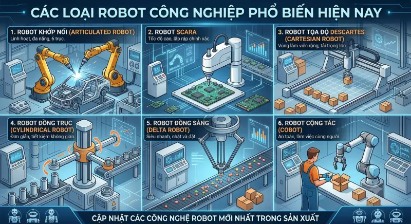 Các loại robot công nghiệp phổ biến hiện nay