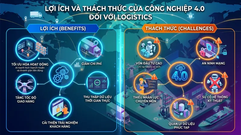Lợi ích và thách thức của công nghiệp 4.0 đối với logistics