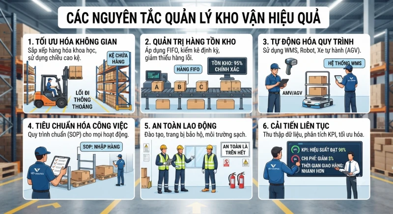 Nguyên tắc quản lý kho vận hiệu quả