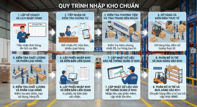 Quy Trình Nhập Kho Hàng Hóa Chuẩn Đơn Giản & Hiệu Quả