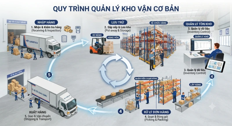 Quy trình quản lý kho vận cơ bản