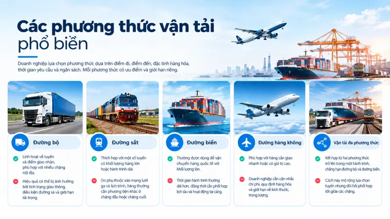 Các phương thức vận tải Các phương thức vận tải